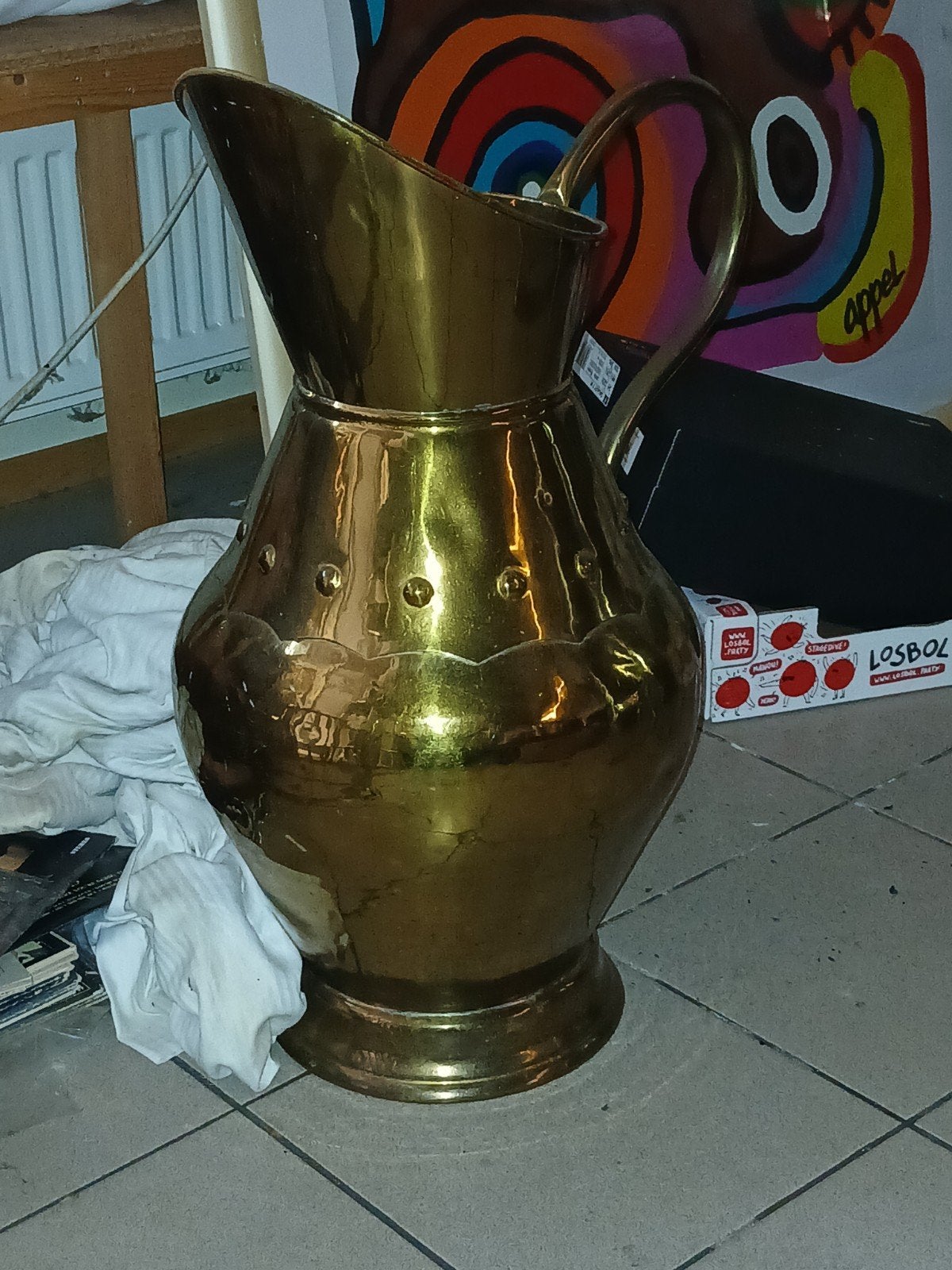 Grote koperen kruik,80cm hoog, Ophalen
