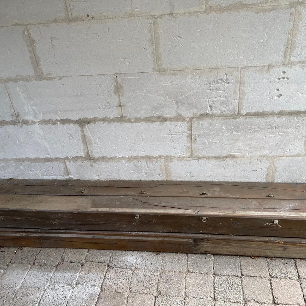 4 eiken balken 1m80 lang en 10cm dik, Tuin en Terras, Palen, Balken en Planken, Ophalen, Zo goed als nieuw, Balken