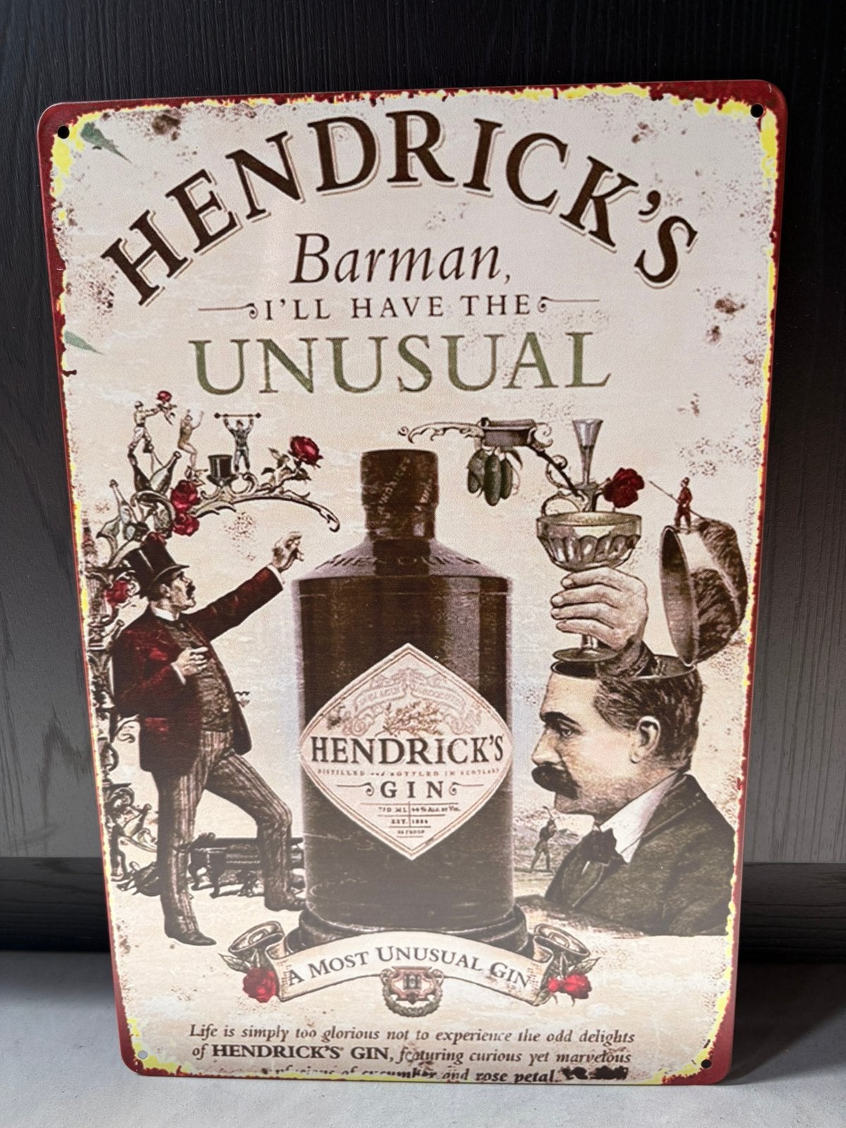 Reclamebord Hendrick’s gin, Enlèvement ou Envoi, Neuf, Panneau publicitaire