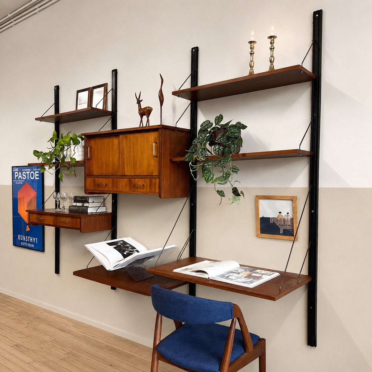 Vintage wandmeubel, teak, Ophalen of Verzenden
