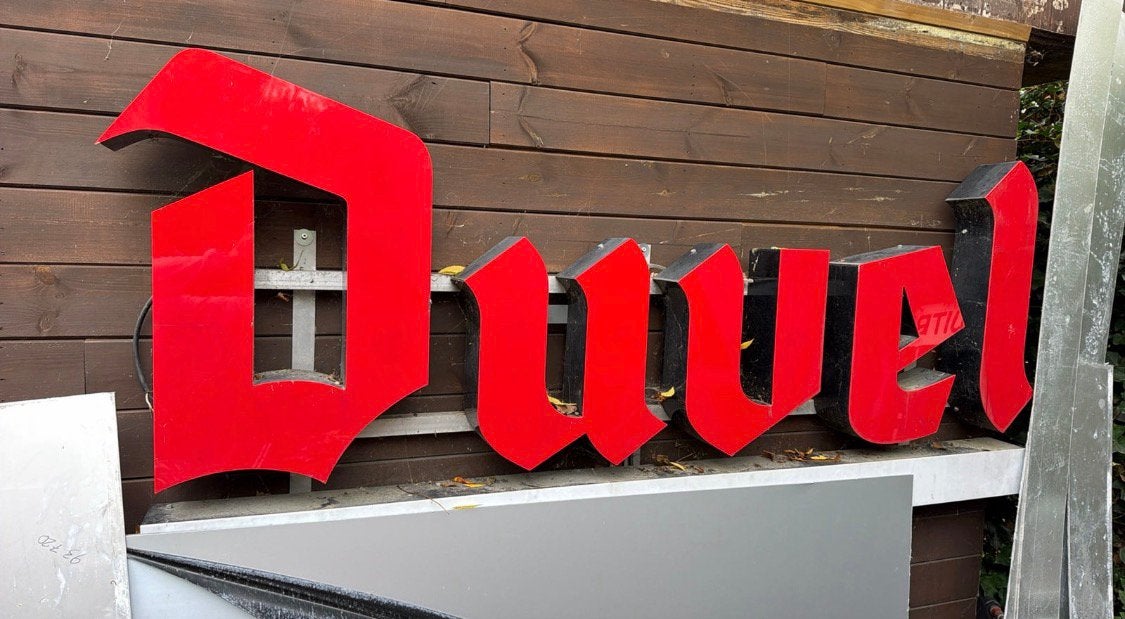 Bier duvel cafe mancave bistro restaurant, Ophalen of Verzenden, Gebruikt, Lichtbak of (neon) lamp