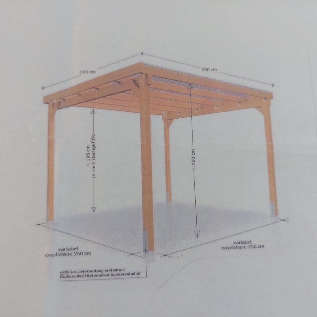 Houten Pergola 3x3 m, Tuin en Terras, Overkappingen, Ophalen, Nieuw, Tuinpaviljoen