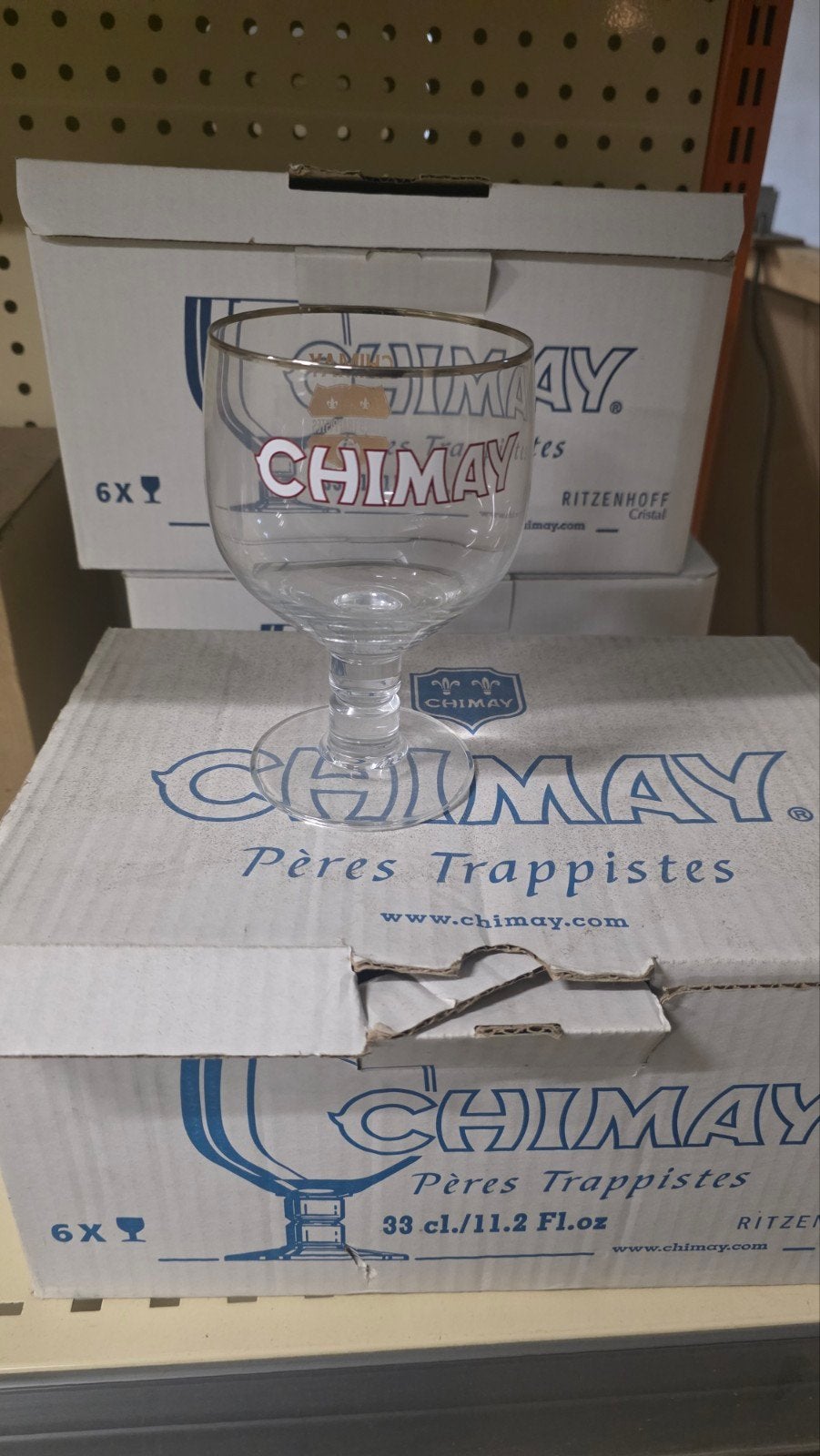 Lot Chimay glazen in doos, Ophalen
