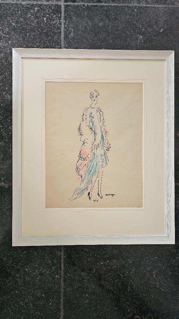 Kees van Dongen  Aquarel, Antiek en Kunst, Ophalen