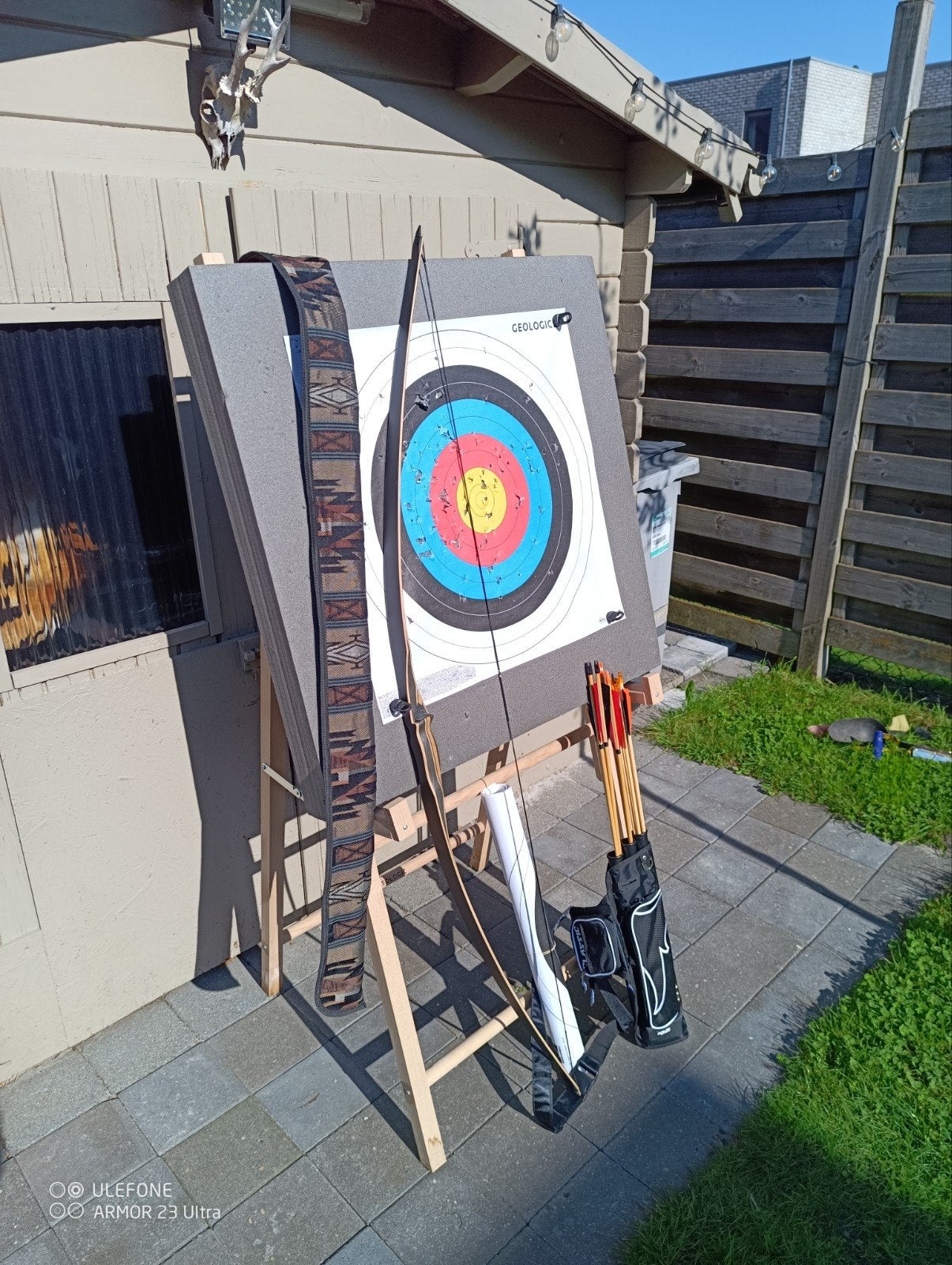 longbow samick Sage 25# RH ,9 houten  pijlen en doelstatief, Ophalen, Zo goed als nieuw, Longbow