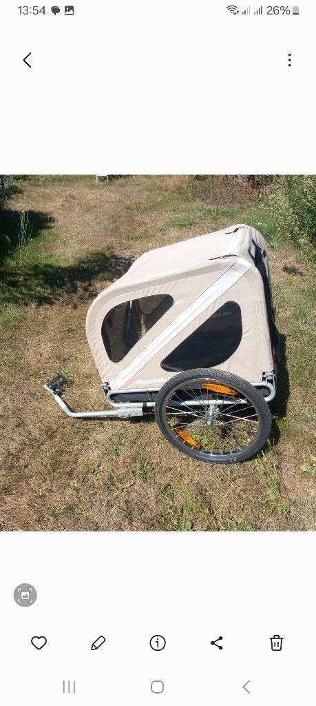 Fietskar voor grote hond. Fiets aanhangwagentje, Ophalen