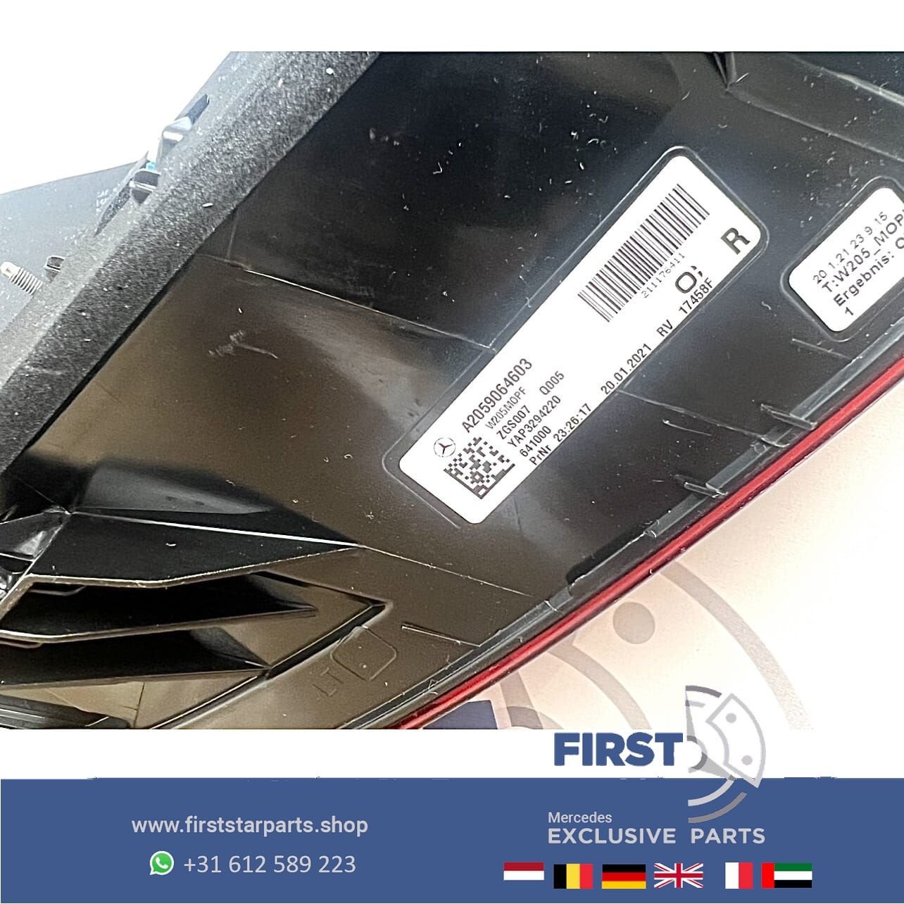 W205 Facelift LED achterlicht RECHTS achter Mercedes C Klass, Gebruikt, -, Ophalen of Verzenden, -