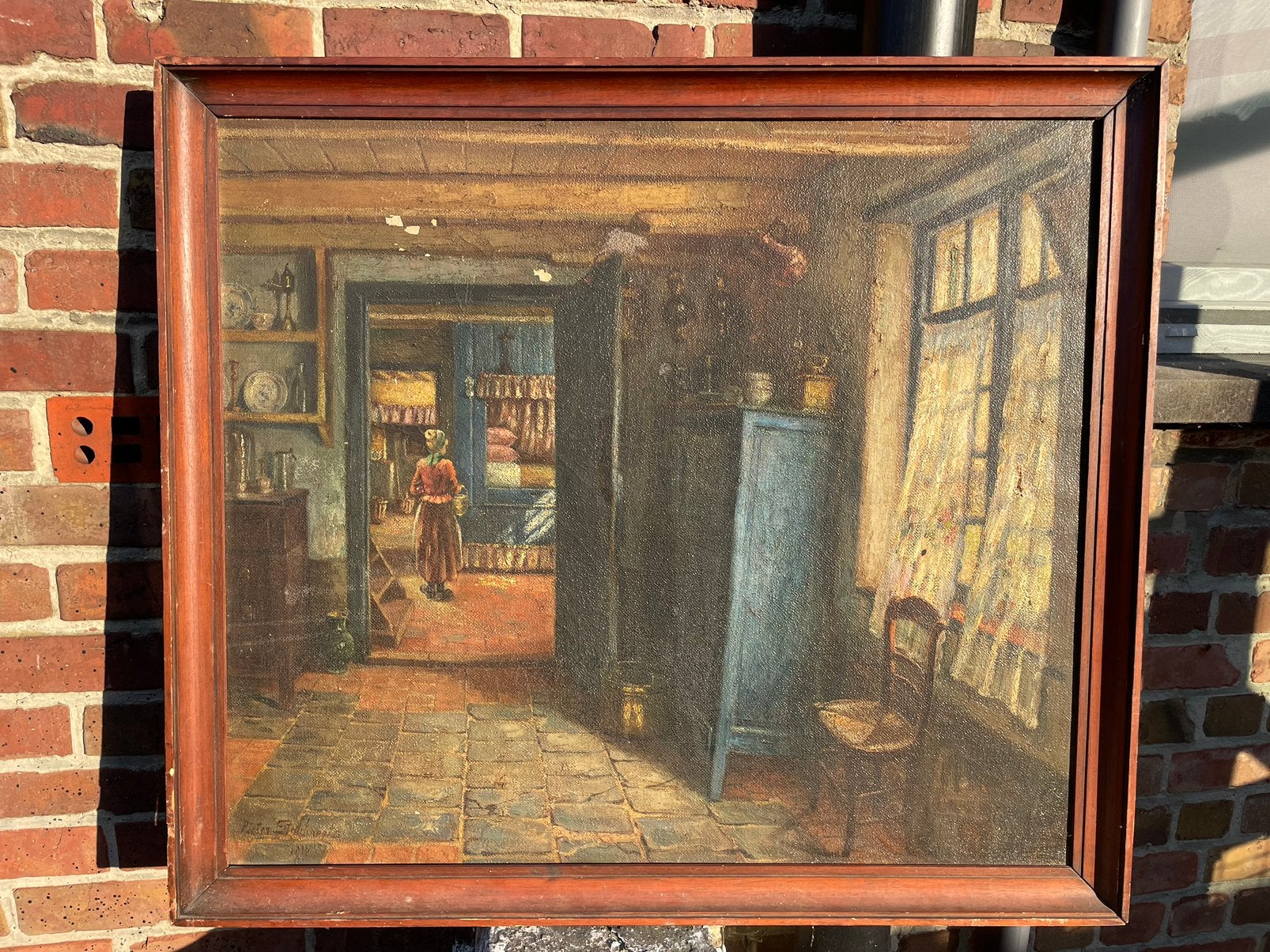Pieter Stobbaerts Groot Schilderij Interieur, Antiek en Kunst, Ophalen, Gesigneerd, Doek