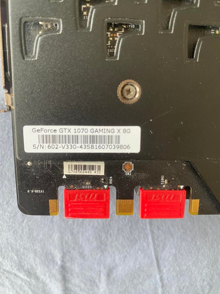 Msi geforce gtx 1070 8 gb vram, PCI-Express 3, Gebruikt, HDMI, Ophalen of Verzenden