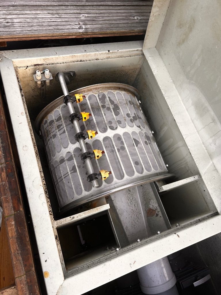 Profidrum eco 55 trommelfilter met connectbox, Ophalen, Gebruikt, Inclusief deksel, Filter