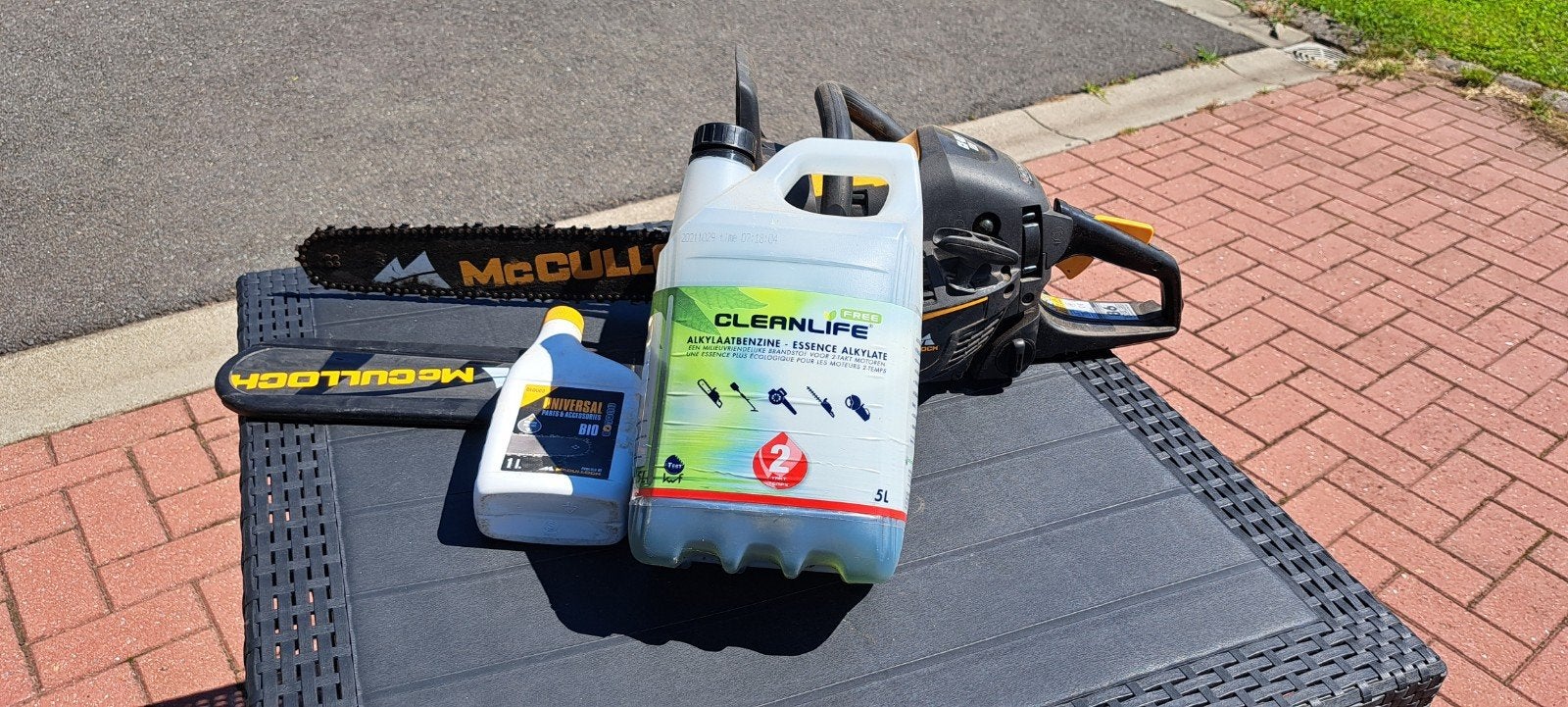 McCulloch kettingzaag CS 450 Elite + kettingolie + Alkylaat, Enlèvement