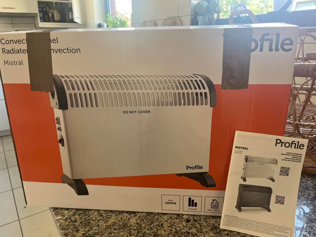 Convectorkachel Mistral Profile 2000 w, Ophalen, 30 tot 80 cm, Hoog rendement (Hr), Radiator