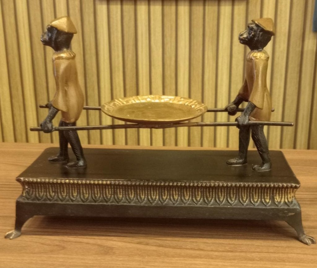Bronzen beeld met apen., Antiek en Kunst, Ophalen of Verzenden, Brons