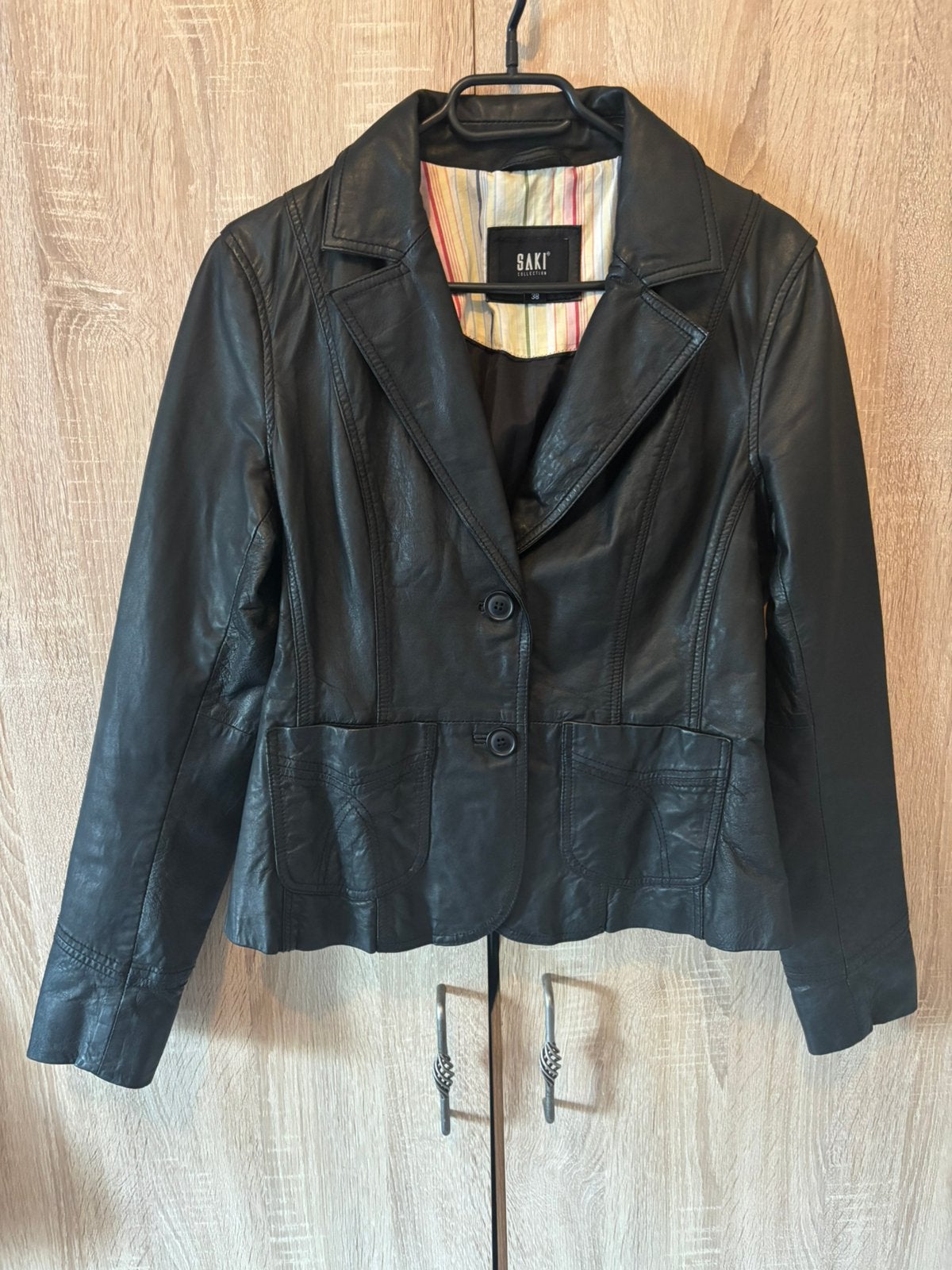 Lederen vestje saki, Kleding | Dames, Jassen | Zomer, Ophalen of Verzenden, Zo goed als nieuw, Maat 38/40 (M), Zwart