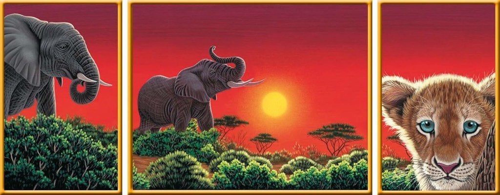 Ravensburger Triptychon Puzzel 1000 stuks Afrika - COMPLEET, Ophalen of Verzenden, 500 t/m 1500 stukjes, Zo goed als nieuw, Legpuzzel