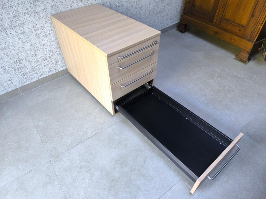 Commode de bureau profonde (80cm) sur roulettes (Bon état!), 3 ou 4 tiroirs, Moins de 100 cm, Enlèvement, Utilisé