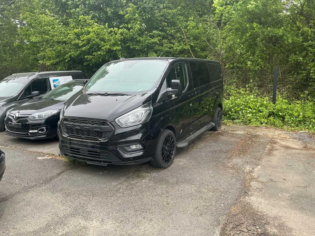 2022 Ford Transit Custom zwart Personenauto, Auto's, Gebruikt, Euro 6, Overige brandstoffen, Bedrijf