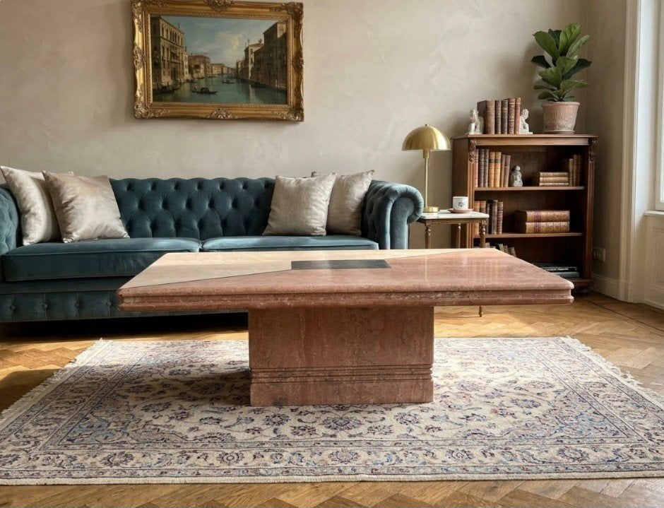 Prachtige vintage salontafel, Ophalen, Gebruikt, 100 tot 150 cm, 50 tot 100 cm