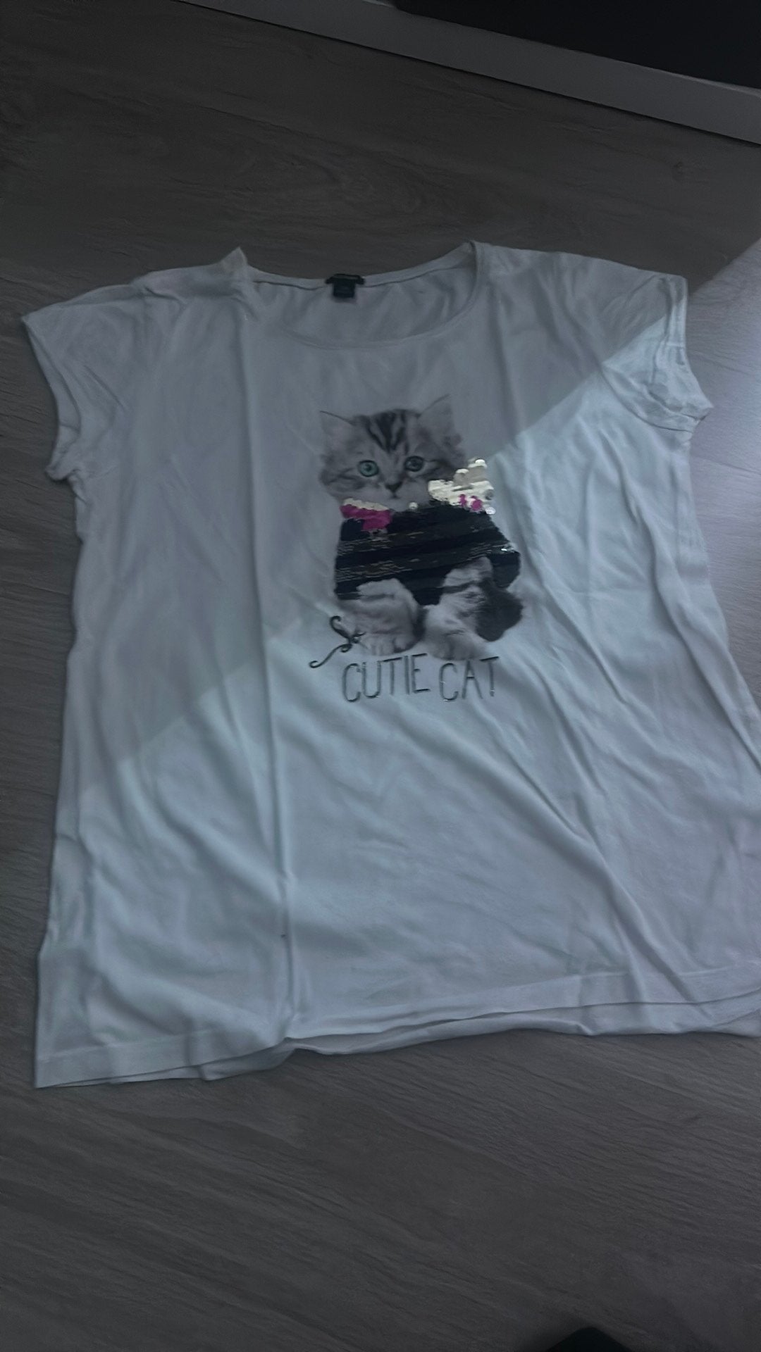 T-shirt pour enfant, Envoi, Porté, Blanc, Manches courtes