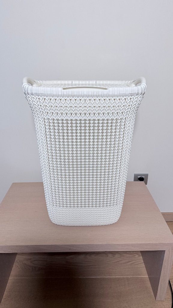 Curver linnenmand / wasmand Knit met deksel en 2 handgrepen, Ophalen, Zo goed als nieuw, Wasmand, Wit