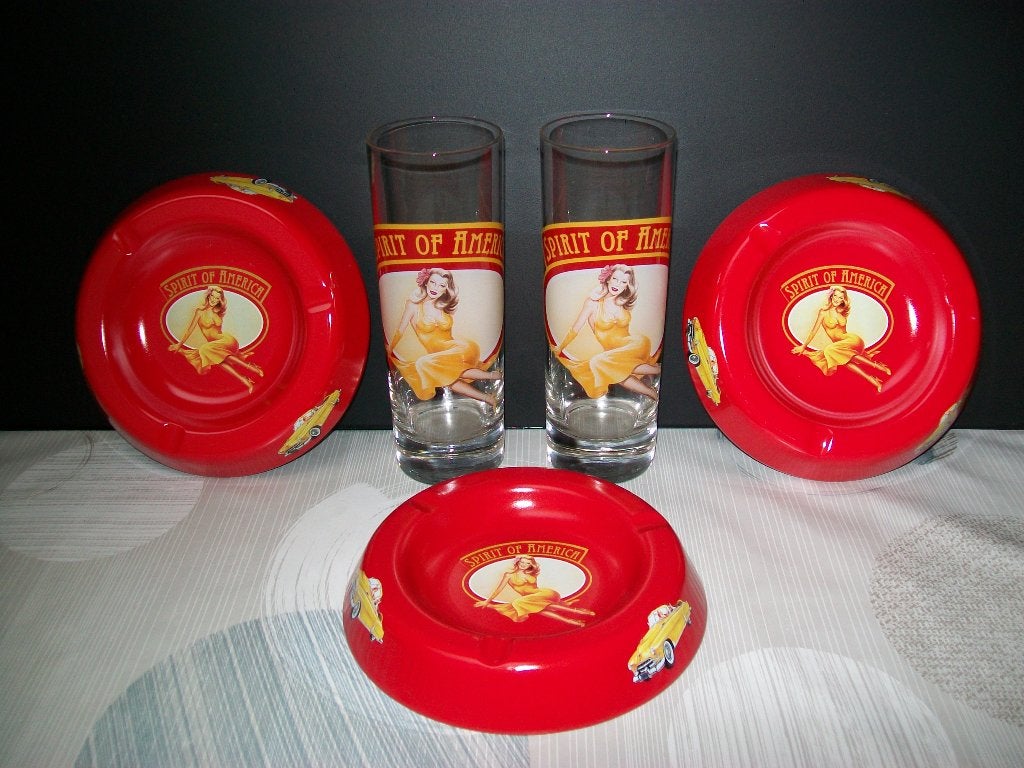 Spirit of America - Asbak - Glas - Cuba - Vintage - Retro, Verzamelen, Ophalen of Verzenden, Zo goed als nieuw, Gebruiksvoorwerp