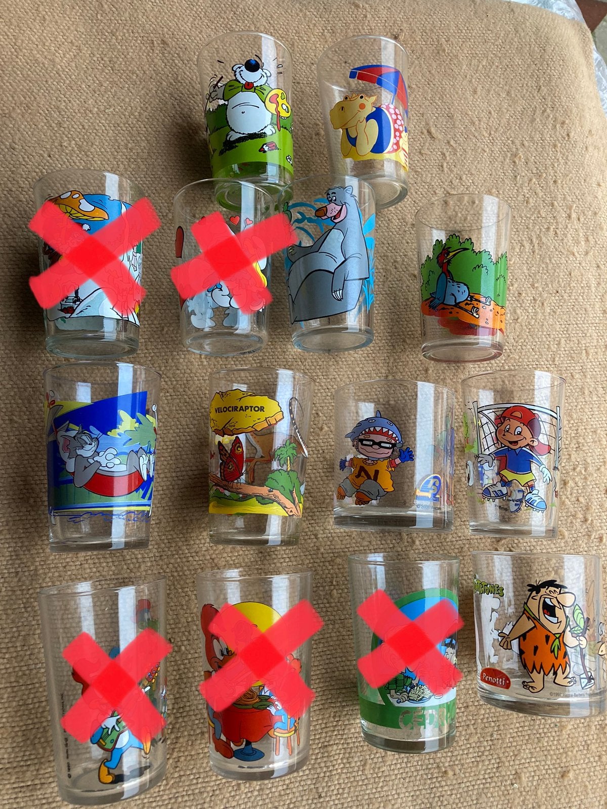 Drinkglazen, stripfiguren, Verzamelen, Stripfiguren, Ophalen, Zo goed als nieuw