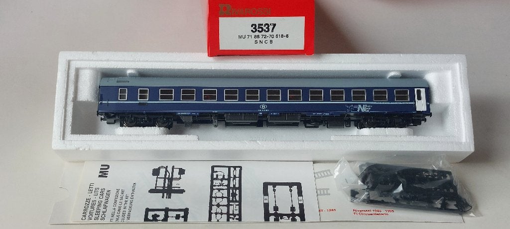 SNCB/NMBS RIVAROSSI VOITURE-LITS MU *HO*DC*N 3537, Hobby & Loisirs créatifs, Trains miniatures | HO, Neuf, Autres marques, Analogique