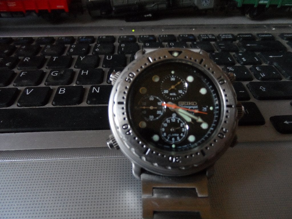 Seiko Chronograaf - WR -200m Ref.Y182-7C20 Tuna model...., Handtassen en Accessoires, Horloges | Heren, Gebruikt, Staal, Polshorloge