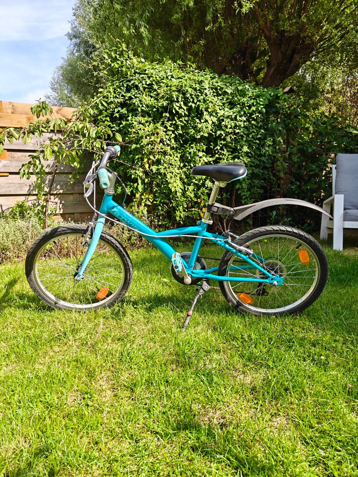B’Twin kinderfiets 20 inch – turquoise, Ophalen