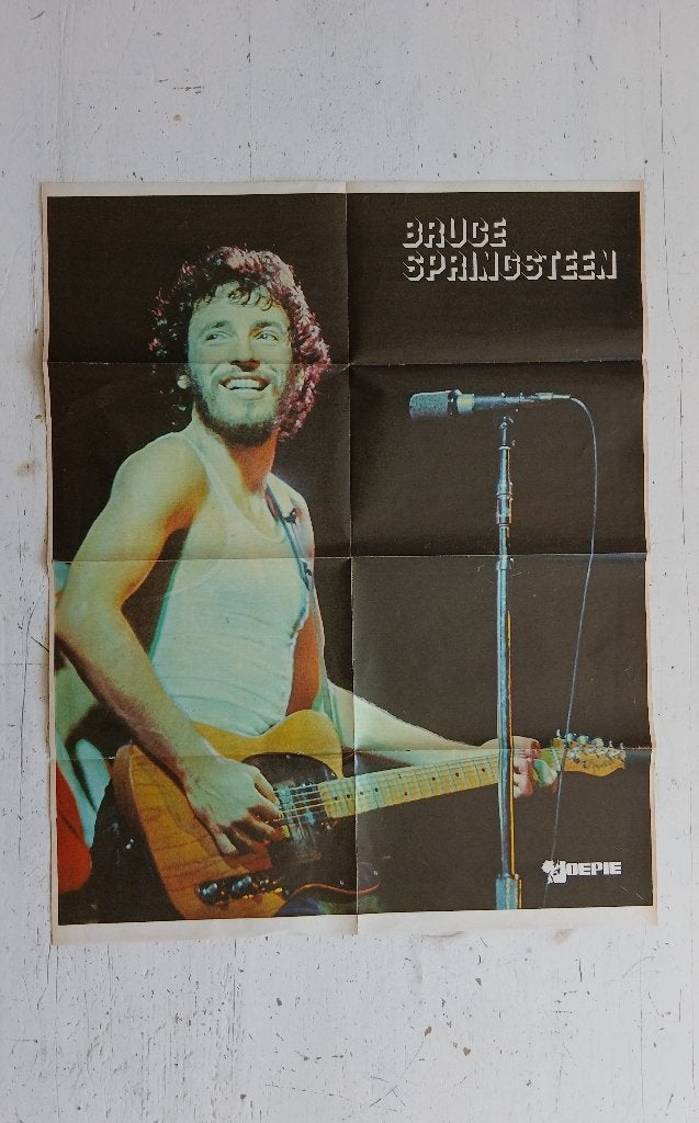 Een oude Joepie poster van Bruce Spingsteen, Verzamelen, Ophalen, Gebruikt, Overige vormen, Muziek