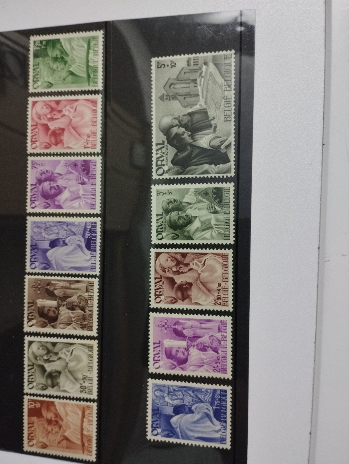 de eerste Orval reeks postfris land België kleur verschillen, Ophalen, Postfris