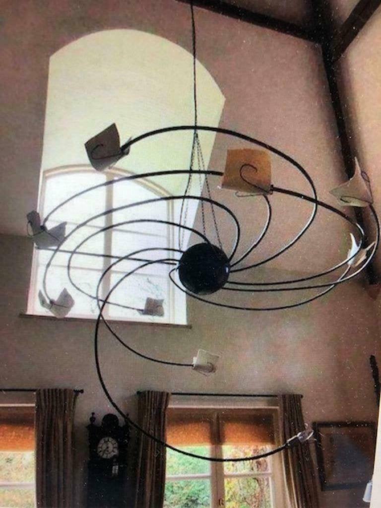 kroonluchter van kunstenaar 1,6 m diameter, Ophalen, Gebruikt, Metaal, Kundt