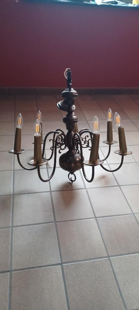 lustre ancien laiton (?), Ophalen, Gebruikt, Metaal, Ancien