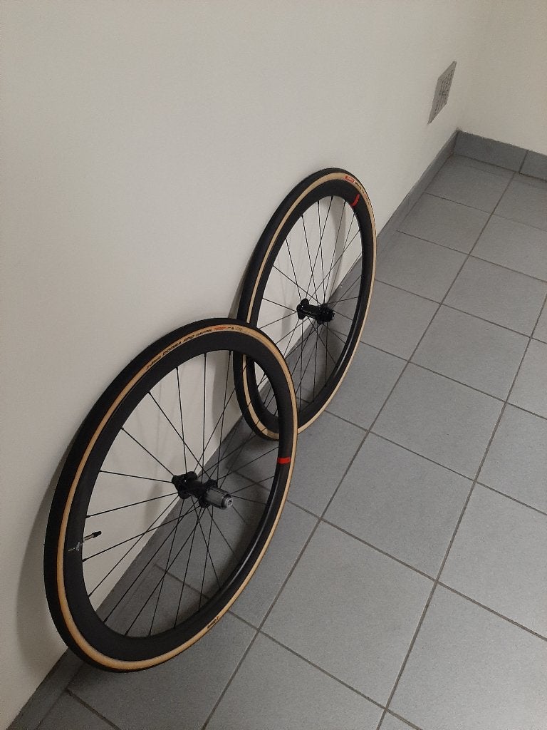 Racewielen fiets miche ndr 38kc, Zo goed als nieuw, Racefiets, Carbon, Ophalen