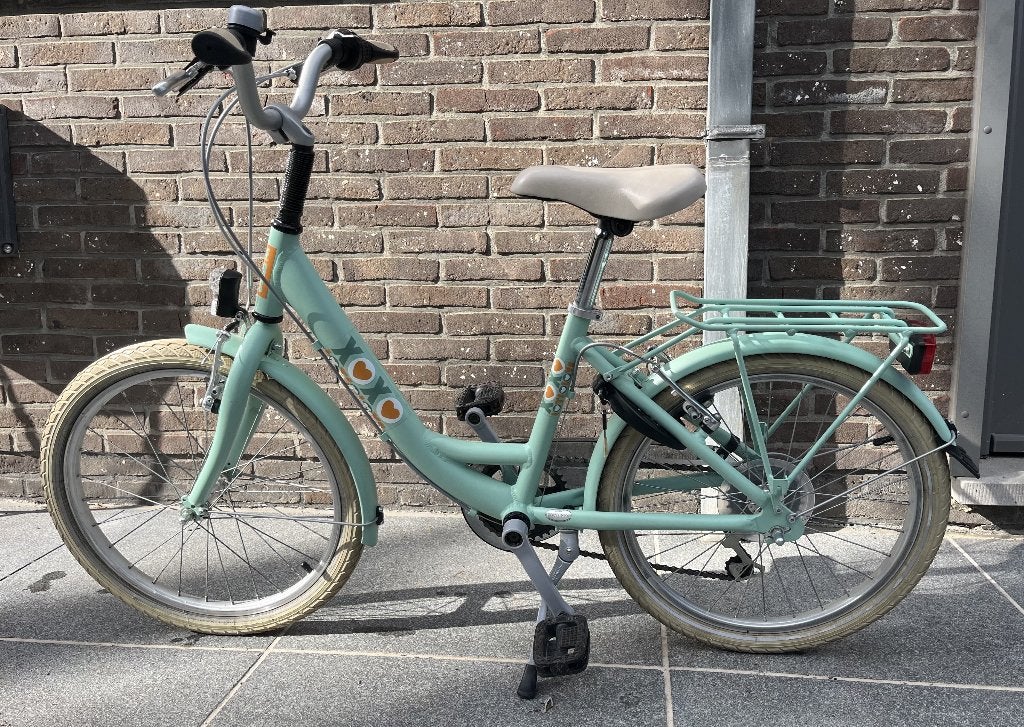 Bikefun Lots of Love 20 inch meisjesfiets - Mintgroen, Ophalen, Gebruikt, Velgrem, Versnellingen