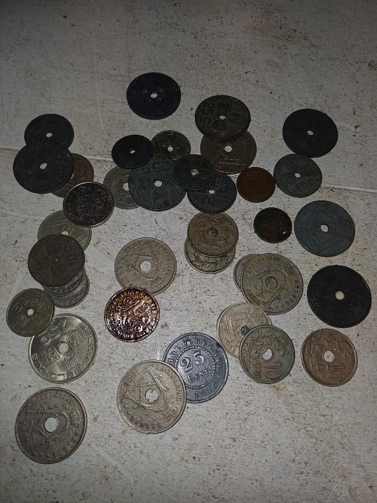 Lot oude Belgische munten uit de jaren 1900+, Verzamelen, Ophalen of Verzenden, Gebruikt