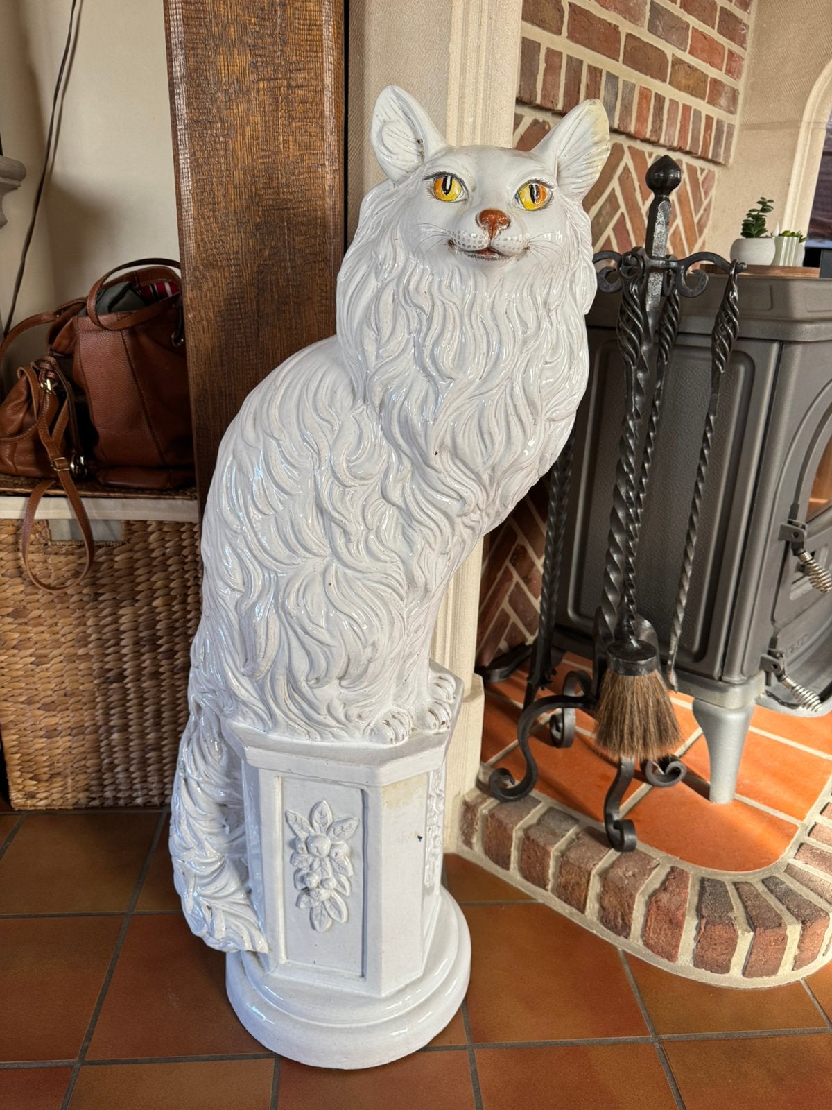 Kat in steen, Jardin & Terrasse, Enlèvement, Comme neuf, Pierre, Animal