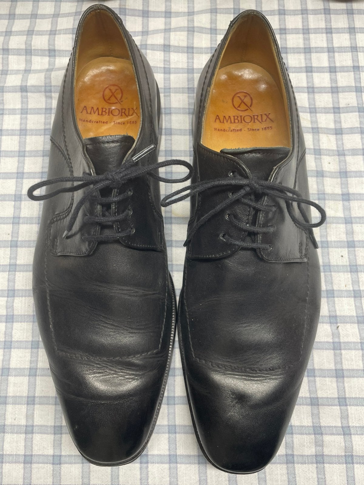 Klassieke Zwarte Ambiorix Veterschoenen–Maat 42–Handgemaakt, Ophalen, Zwart, Gedragen, Veterschoenen