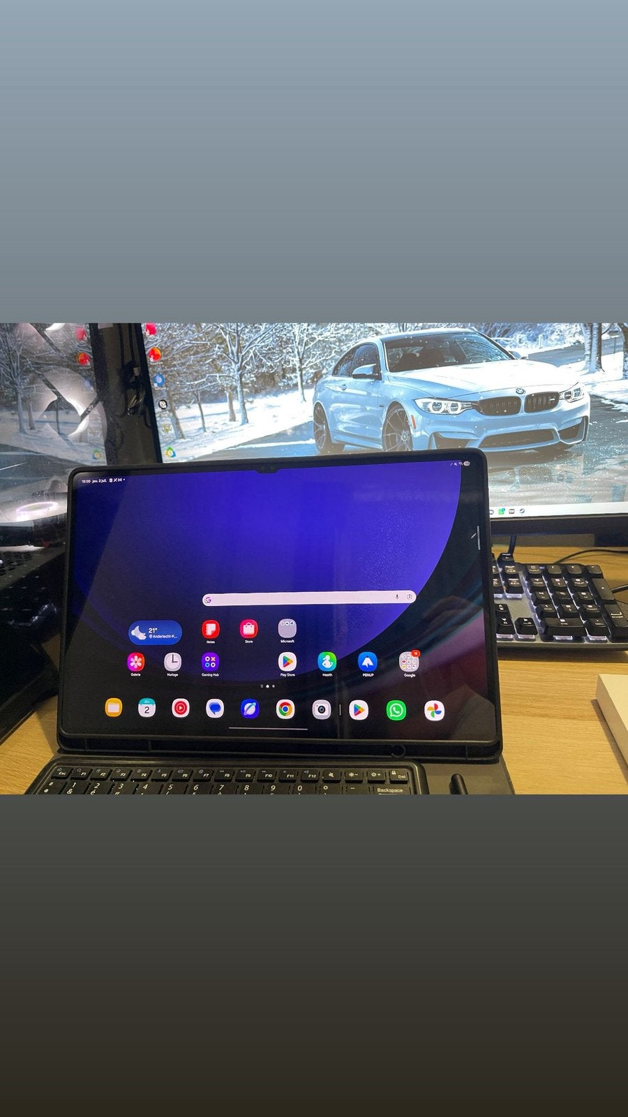 Samsung Galaxy Tab S9 ultra + toetsenbord, Computers en Software, Ophalen, Zo goed als nieuw