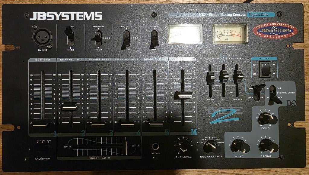 JB Systems Audio Set: ME2 Mixer & A200 Versterker, Muziek en Instrumenten, Mengpanelen, Ophalen, Gebruikt, 5 tot 10 kanalen, Microfooningang