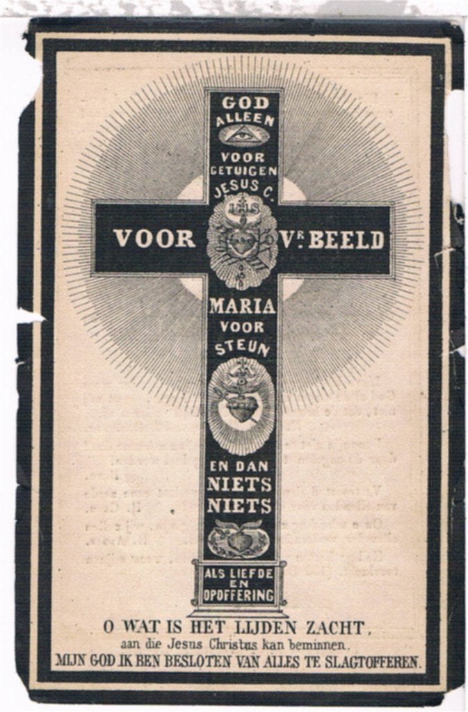Bp. De Paepe Augustinus.  Deinze 1808 † Deinze 1869, Enlèvement ou Envoi, Image pieuse