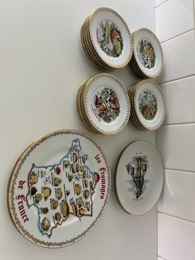 Volledig kaas servies Limoges, Ophalen, Zo goed als nieuw, Bord(en)