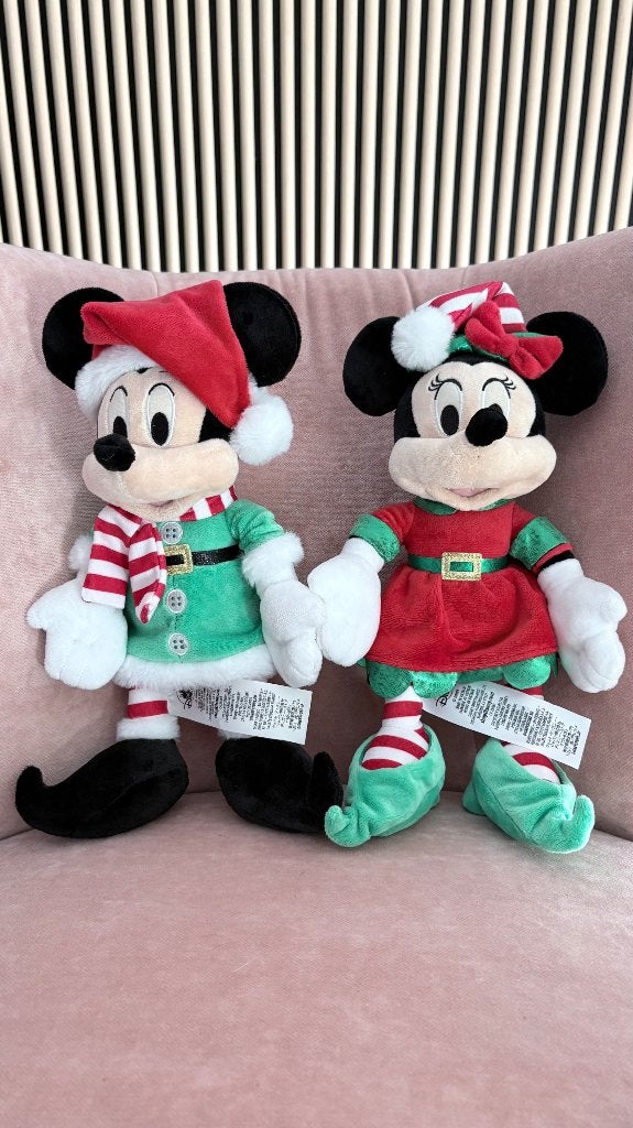Peluches Collection Mickey & Minnie Lutins Noël, Collections, Enlèvement ou Envoi, Mickey Mouse, Comme neuf, Statue ou Figurine
