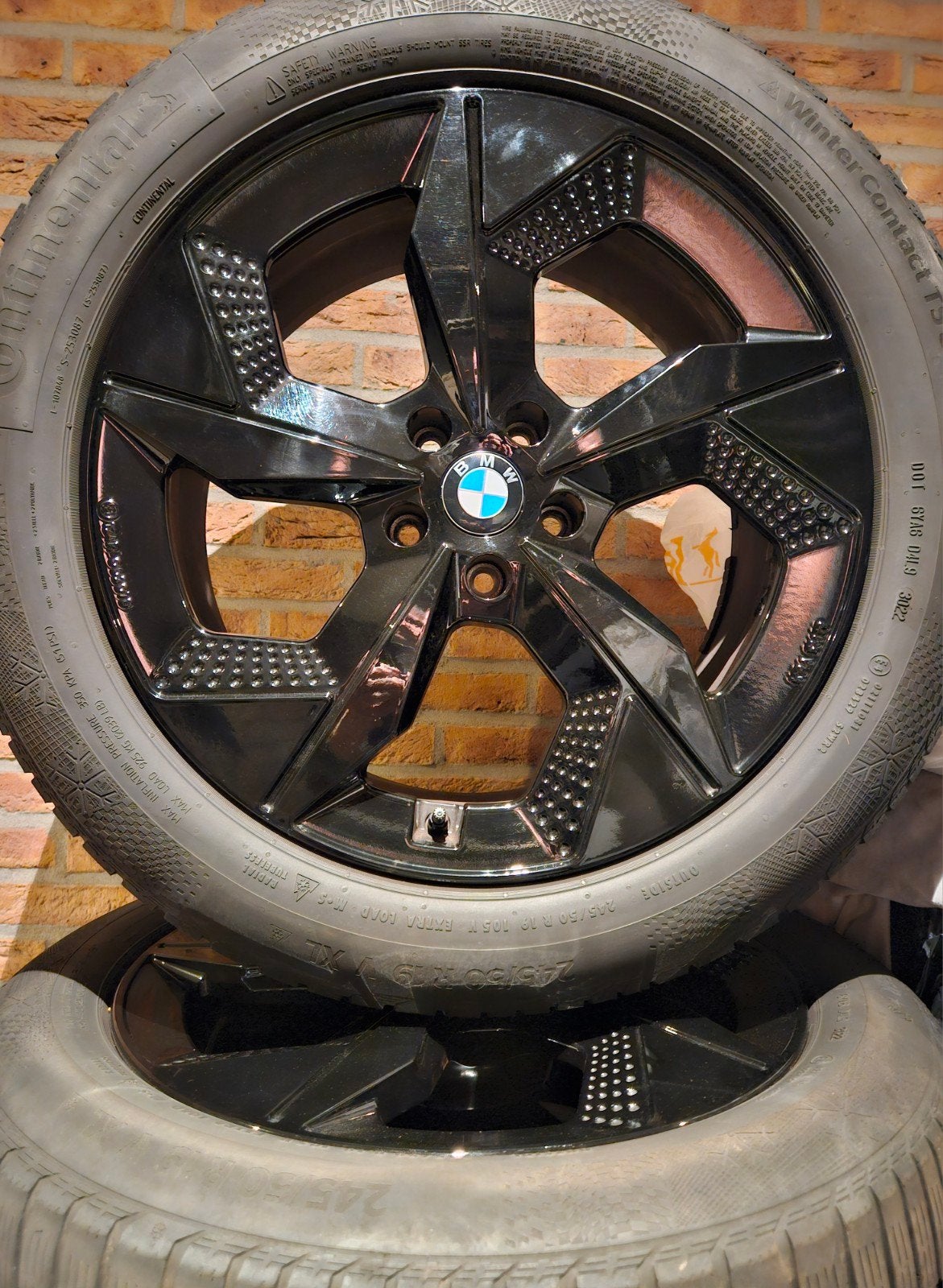 Kit hiver BMW IX3 19 pouces 5x112 Continental 245-50R19 TPMS, Pneus et Jantes, Pneus hiver, 245 mm, 19 pouces
