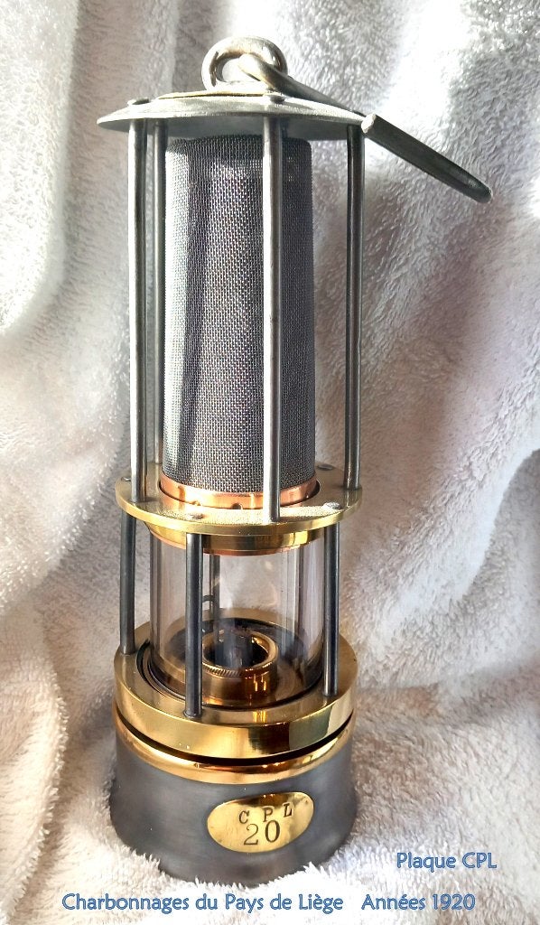 Lampe de mineur CPL 20 charbonnage AWIRS FLEMALLE, Antiquités & Art, Envoi