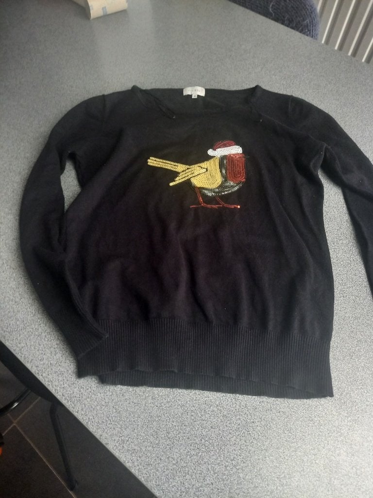 Pull à oiseaux de Noël, Taille 38/40 (M), Enlèvement ou Envoi, Bel & Bo, Porté