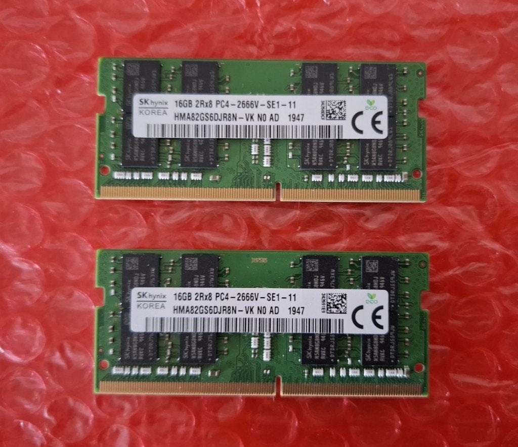 32gb DDR4 SODIMM (2x 16gb kit ; Laptop/Mini PC), ook 1x 16gb, 32 GB, DDR4, Info@retrogamed.be, RetroGamed