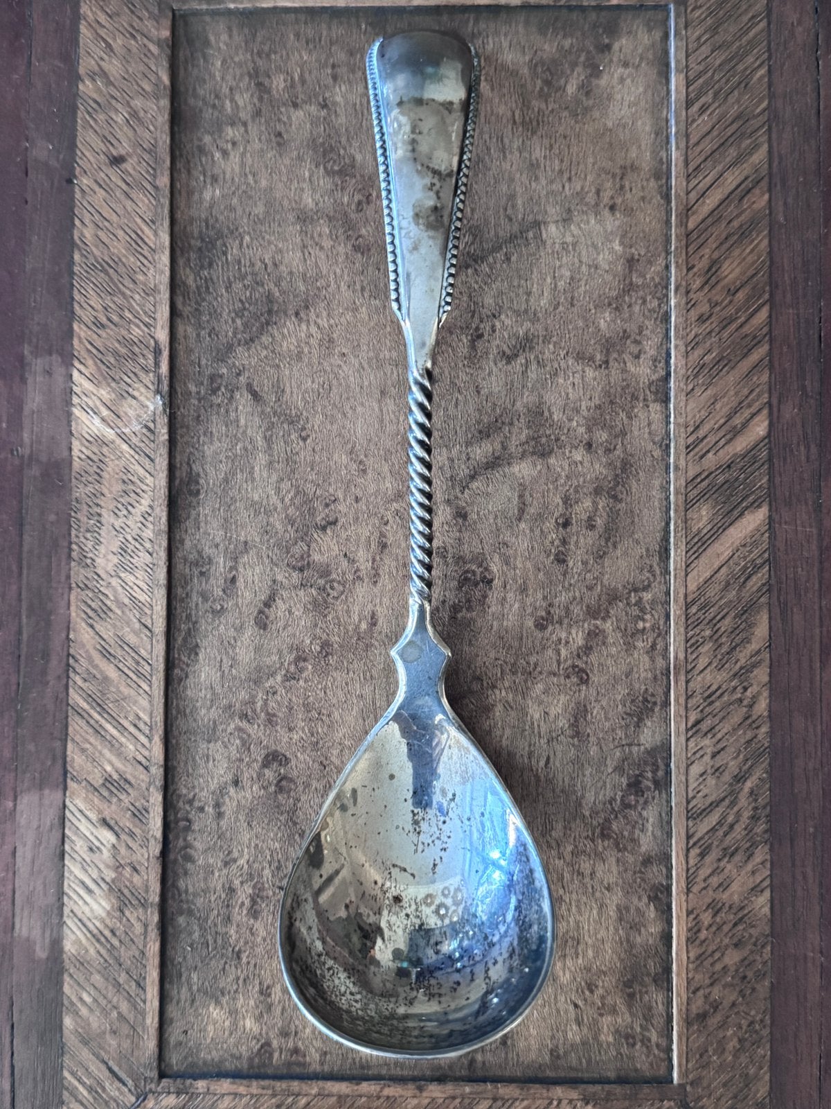Antieke oude zilveren nat fruitschep lepel uit 1899, Ophalen, Zilver