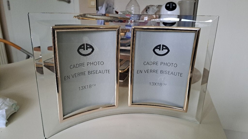 Fotokader in glas voor 2 foto's, TV, Hi-fi & Vidéo, Enlèvement, Verre