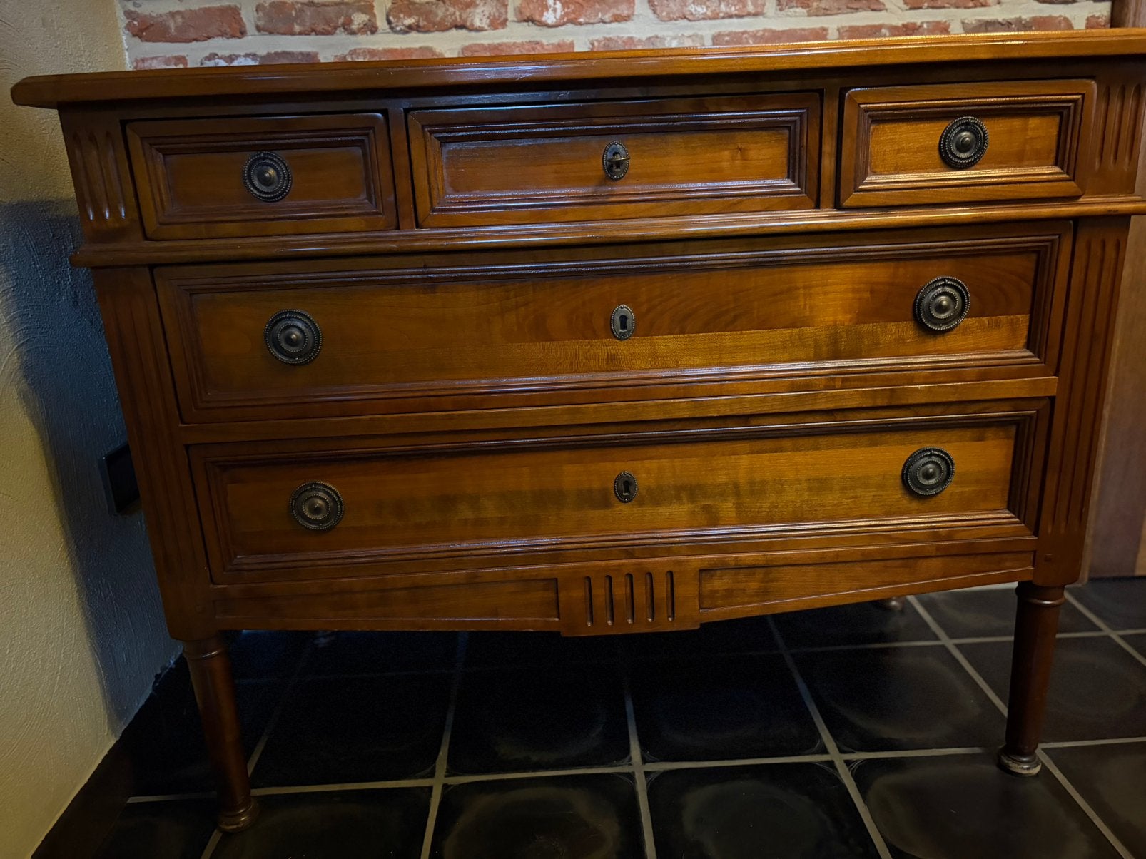 Armoire en cerisier massif avec tiroirs, Enlèvement ou Envoi, Comme neuf
